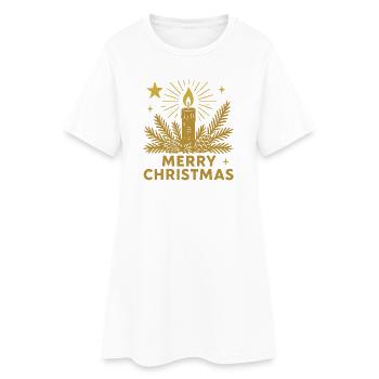 MERRY CHRISTMAS Weihnachten - Frauen T-Shirt-Kleid - Weiß - Vorne