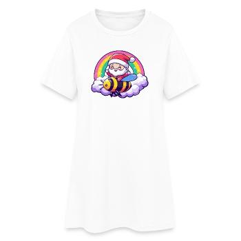 Bee Santa Claus Christmas - Women’s T-Shirt Dress - white - Front