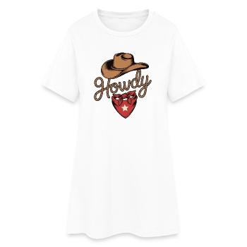 Howdy Cowboy - Western Rope Design - Frauen T-Shirt-Kleid - Weiß - Vorne
