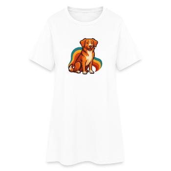 Nova Scotia Duck Tolling Retriever Dog Colorful - Women’s T-Shirt Dress - white - Front