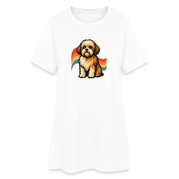Shih Tzu Chien Rêve Arc-en-ciel - Robe T-shirt Femme - blanc - Devant