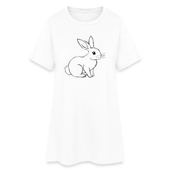 T-shirt lapin cadeau - Robe T-shirt Femme - blanc - Devant