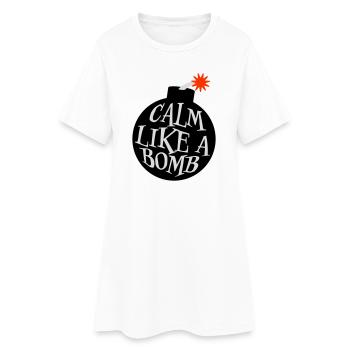 Calme comme une bombe Paradoxe Ironie Humour Blague explosive - Robe T-shirt Femme - blanc - Devant