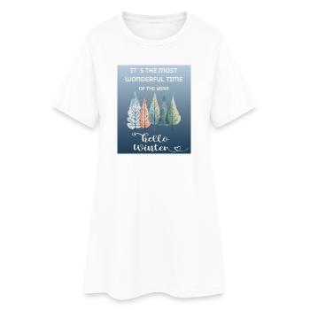 It’s the Most Wonderful Time of the Year – Winter - Frauen T-Shirt-Kleid - Weiß - Vorne