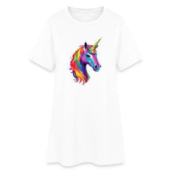 Licorne Poney Cavalier Chevaux Équitation Licornes - Robe T-shirt Femme - blanc - Devant