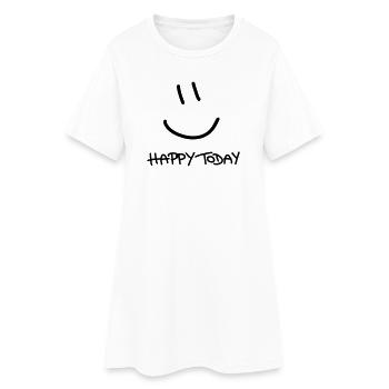 Heureux aujourd’hui - Robe T-shirt Femme - blanc - Devant