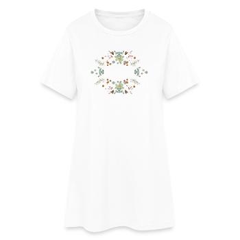 Cadre de Noël délicat avec des noix et de la gaulthérie - Robe T-shirt Femme - blanc - Devant