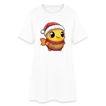 Noël du poisson rouge - Robe T-shirt Femme - blanc - Devant