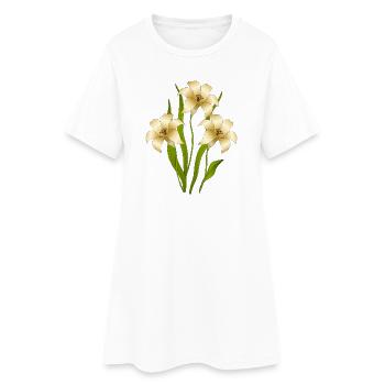 Fleur - Robe T-shirt Femme - blanc - Devant