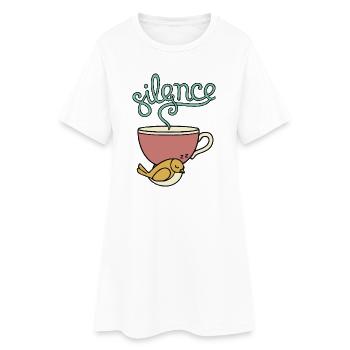 Stille in einer Tasse Tee - Frauen T-Shirt-Kleid - Weiß - Vorne