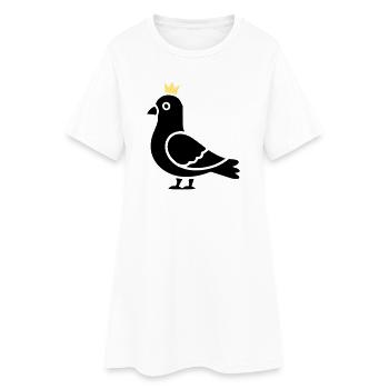 Taube mit Krone | König der Stadt Symbol - Frauen T-Shirt-Kleid - Weiß - Vorne