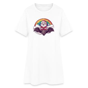 Chauve-souris Père Noël - Robe T-shirt Femme - blanc - Devant