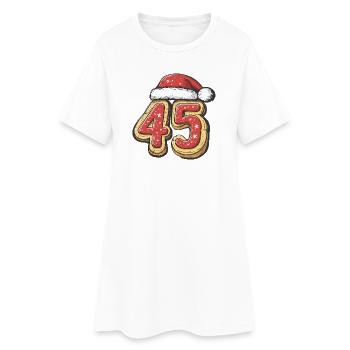 45 Zahl Keks Weihnachten - Frauen T-Shirt-Kleid - Weiß - Vorne