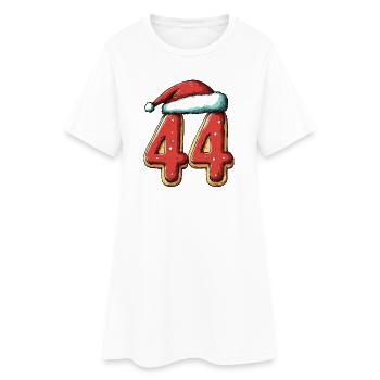 44 Number Biscuit Christmas - Women’s T-Shirt Dress - white - Front