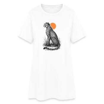 Guépard au coucher du soleil - Robe T-shirt Femme - blanc - Devant