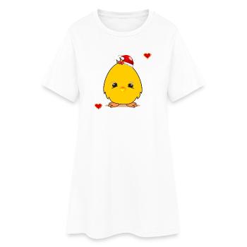 Noël poussin Noël Coeur de Noël - Robe T-shirt Femme - blanc - Devant