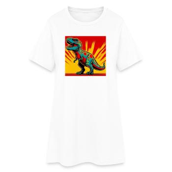 dinosaure - Robe T-shirt Femme - blanc - Devant