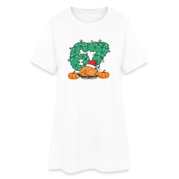 Couronne de rôti de Noël gobble numéro 67 merci - Robe T-shirt Femme - blanc - Devant