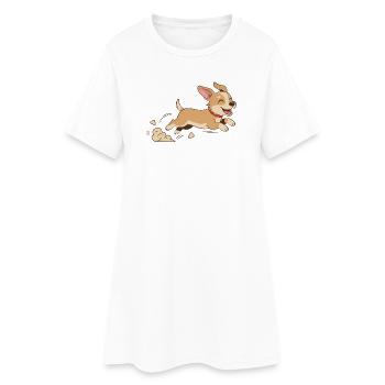 Cour pour chiots - Robe T-shirt Femme - blanc - Devant