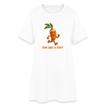 Lauf wie eine Möhre - Frauen T-Shirt-Kleid - Weiß - Vorne