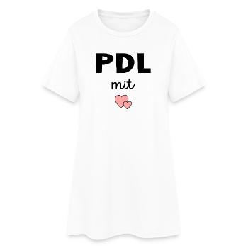 PDL Gestion des services de soins infirmiers avec cœur - Robe T-shirt Femme - blanc - Devant