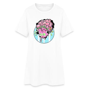 Gehirn Graffiti Power - Frauen T-Shirt-Kleid - Weiß - Vorne