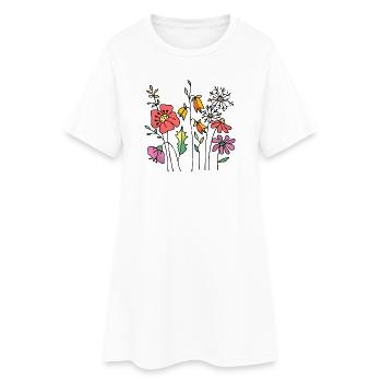 Fleur - Robe T-shirt Femme - blanc - Devant