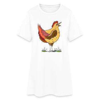 hen - Women’s T-Shirt Dress - white - Front
