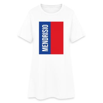 Mendrisio Bleu Rouge Vertical - Robe T-shirt Femme - blanc - Devant