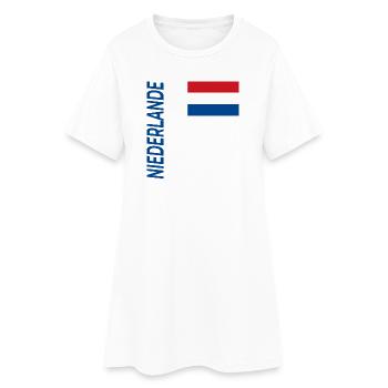 Kinderdijk - Frauen T-Shirt-Kleid - Weiß - Vorne