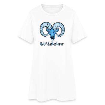 Sternzeichen Widder in Blau - Frauen T-Shirt-Kleid - Weiß - Vorne