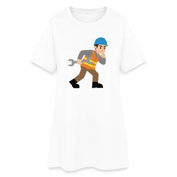 Construction site hero with wrench - Women’s T-Shirt Dress - white - Front