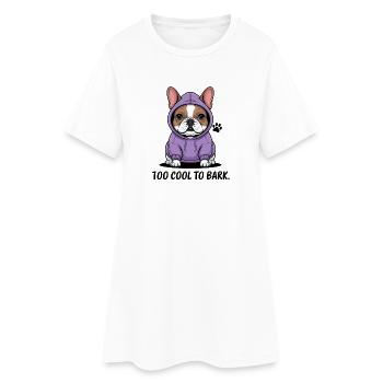 Trop froid pour aboyer : style bouledogue décontracté - Robe T-shirt Femme - blanc - Devant