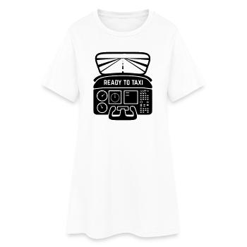 Ready To Taxi Cockpit Flying Airplane Silhouette - Women’s T-Shirt Dress - white - Front