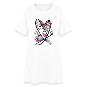 Coeur en art du fil - Robe T-shirt Femme - blanc - Devant