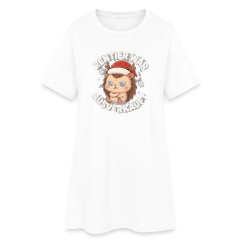 Weihnachten Spruch Humor Igel Lustig Rentier - Frauen T-Shirt-Kleid - Weiß - Vorne