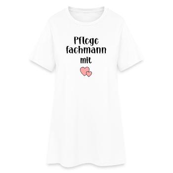 Pfleger Herz Pflege - Frauen T-Shirt-Kleid - Weiß - Vorne