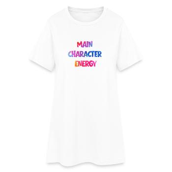 Main Character Energy bunt - Frauen T-Shirt-Kleid - Weiß - Vorne