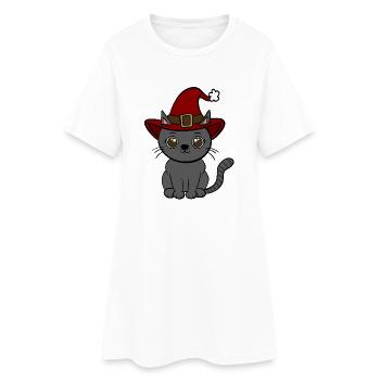 Noël chat - Robe T-shirt Femme - blanc - Devant