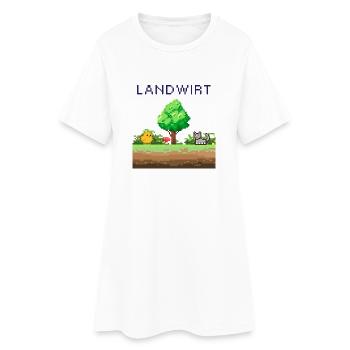 Farmer Pixel World Rural Scene - Women’s T-Shirt Dress - white - Front