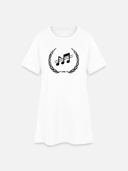 Music Notes Wreath - Women’s T-Shirt Dress - white
