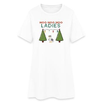 HooHooHoo Pixel Noël Femme - Robe T-shirt Femme - blanc - Devant