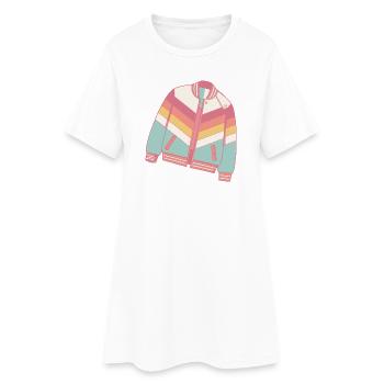 Veste pastel color rétro - Robe T-shirt Femme - blanc - Devant
