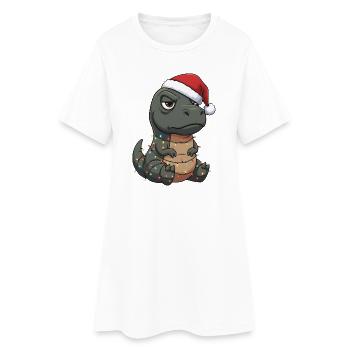 Mürrischer Dino Weihnachtsmann Clumsy Santa Gesche - Robe T-shirt Femme - blanc - Devant