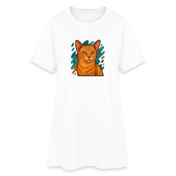 Illustration de chat mannois - Robe T-shirt Femme - blanc - Devant