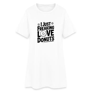 J’adore les beignets - Robe T-shirt Femme - blanc - Devant