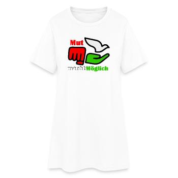 Mut power Möglich - Frauen T-Shirt-Kleid - Weiß - Vorne