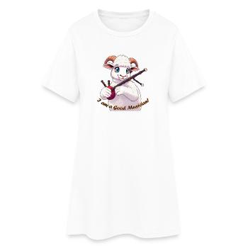 Mouton Musicien Cornemuse Cartoon - Robe T-shirt Femme - blanc - Devant