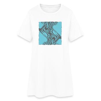Motif Zèbre Cyan - Robe T-shirt Femme - blanc - Devant