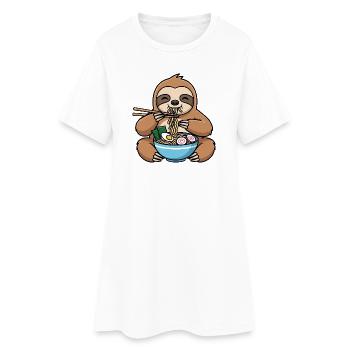 Paresseux Asie Soupe de nouilles Ramen Malaisie Chine - Robe T-shirt Femme - blanc - Devant